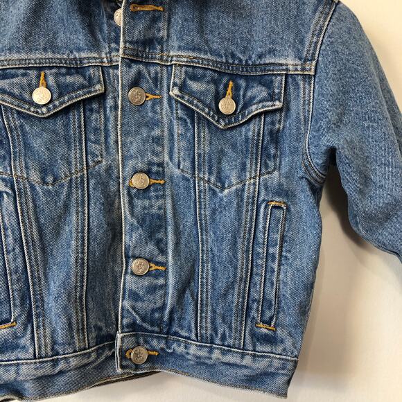 Vintage Disney Store Embroidered Denim Jacket Kids XS Y2K Mickey Minnie Goofy - Picture 4 of 12